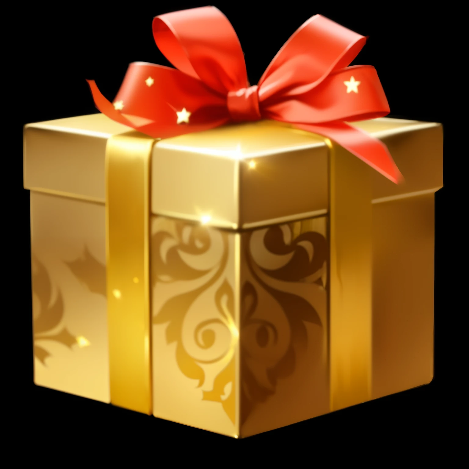 a close up of a gold gift box with a red bow, gifts, loot box, presents, sakimi, unknown, giving gifts to people, gold, holding gift, wooden, avatar image, 2 k, 2k, holiday season, grand!, by Kanbun Master, wrapped, contest, glorious, prizewinning, [ [ hyperrealistic ] ], gif, wow