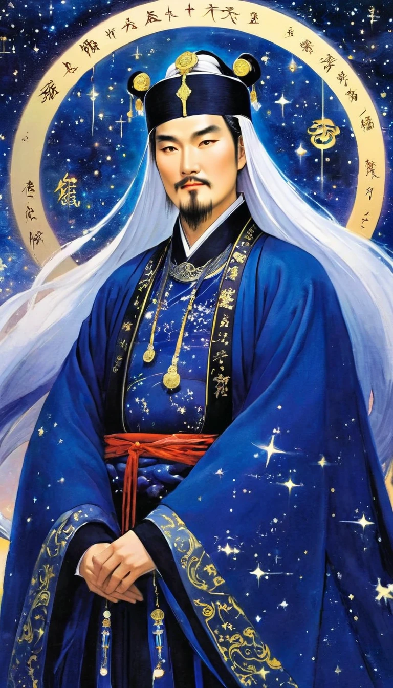 Zhuge Liang Astrologer，Watch the sky at night，Galaxy，Starlight，Good luck