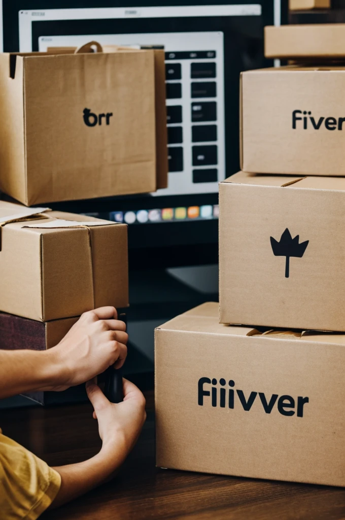 Fiverr gig images related Shopify store and dropshipping