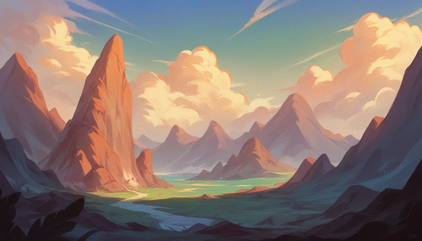 Draw an attractive and simple image whose main theme is the sky