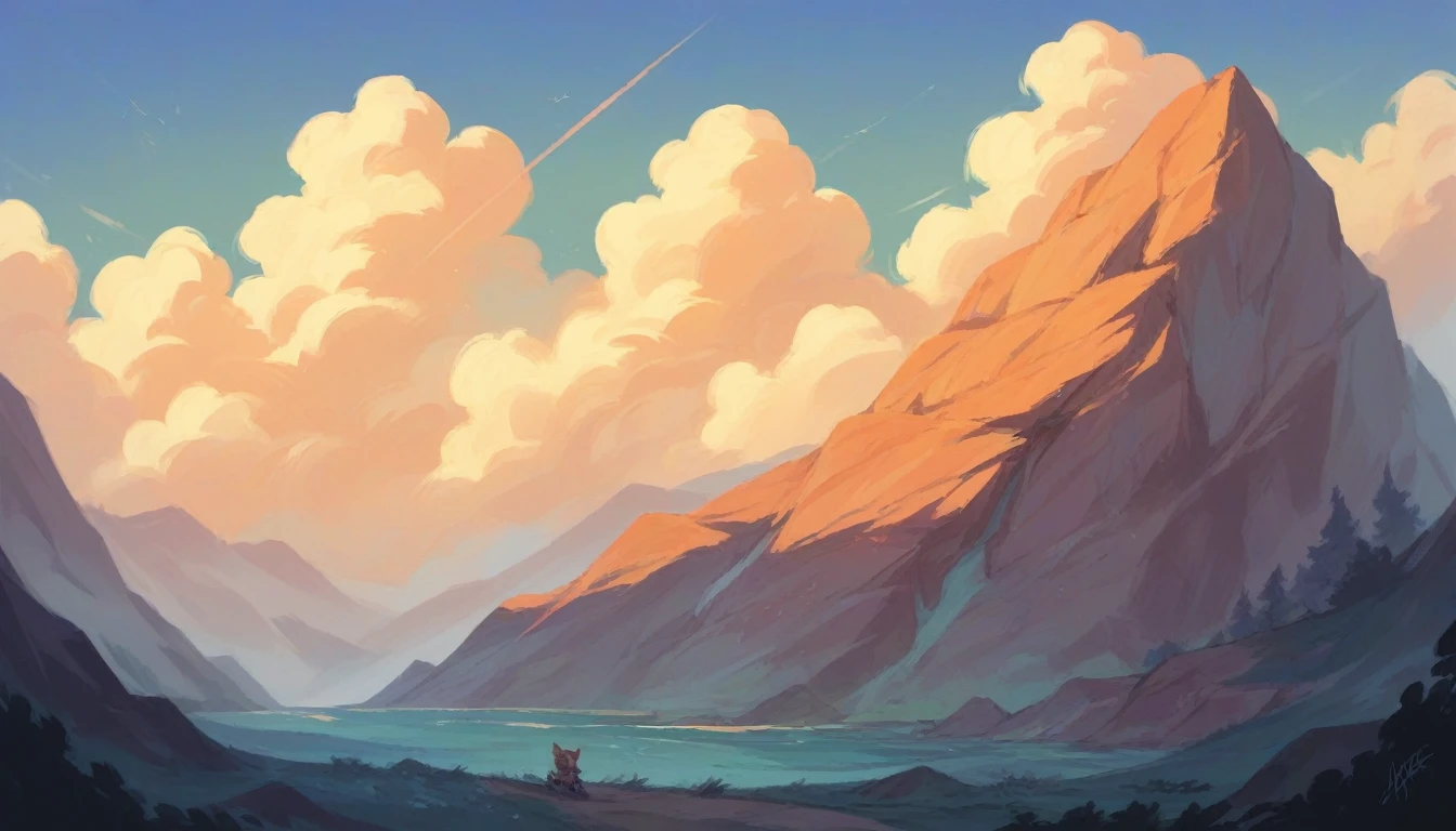 Draw an attractive and simple image whose main theme is the sky ، Without animal forms