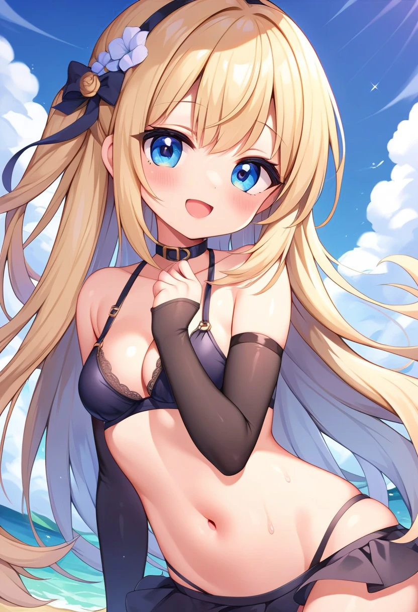 (masutepiece, of the highest quality, Best Quality, Official art, Beauty and aesthetics: 1.2), (1girl in: 1.3), (Fractal Art: 1.3), Bright aqua blue eyes, Medium hair with tassels, Nude Midpart,(((Petite girl with blonde twin tails))),((())),((())),((())),(((red blush))),