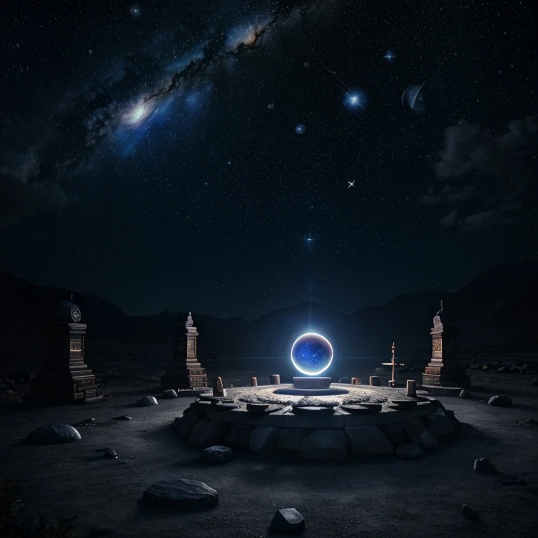 astrologer, detailed astrological observatory, starry night sky, glowing planets, cosmic energy, astrological symbols, mystic occult, crystal ball, astrological instruments, ancient knowledge, deep space, planetary alignment, galaxy backdrop, ethereal light, intricate details, digital art, cinematic lighting, dramatic atmosphere, moody colors, hyper realistic