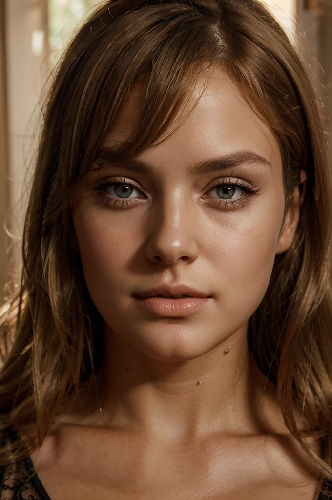 a beautiful blonde woman with brown highlights, hourglass figure, extremely detailed face and eyes, photo-realistic, stunning portrait, natural lighting, soft shadows, cinematic composition, warm color tones, masterpiece, high quality, 8k, realistic, photorealistic