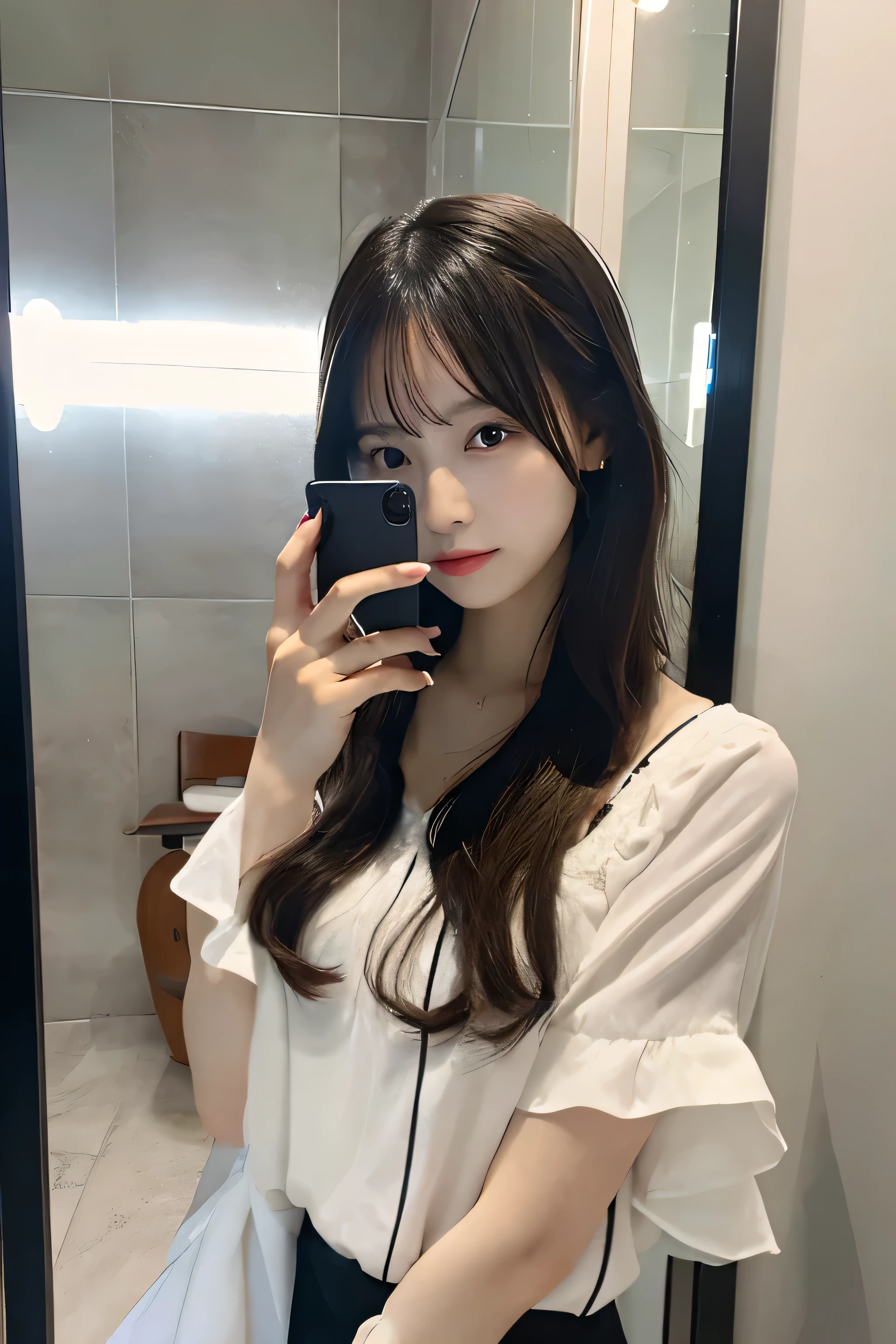 Wearing a feminine short-sleeved blouse