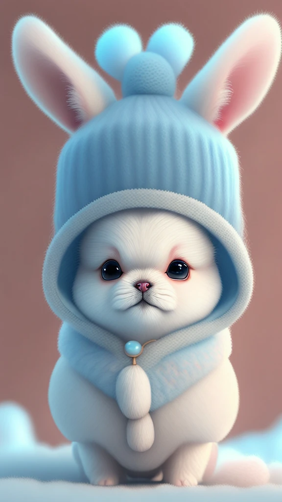 Chihuahua and alpaca combine, adorable, and delicate, soft fluff, big eyes, kerubic, joy jump -- auto