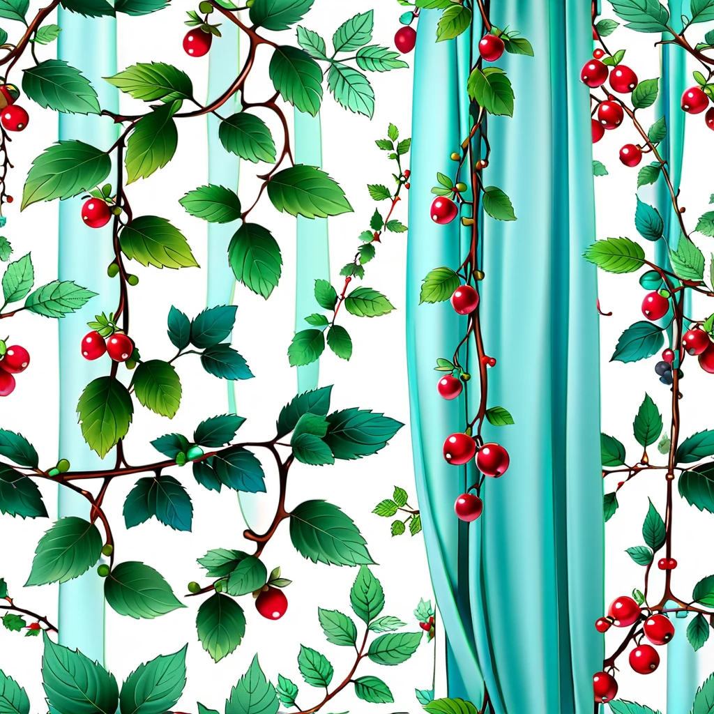 Seamless pattern with leaves and berries on white background, Plant Pattern, 1024x1024, Plant leaves, Floral Pattern, Winter blue curtains, holiday, Mint pattern, Cyan paper, “berries, grapevine. Tiffany Blue, Plant Background, Turquoise pink and green, Exquisite pattern, Subtle Pattern, joy, branches and foliage