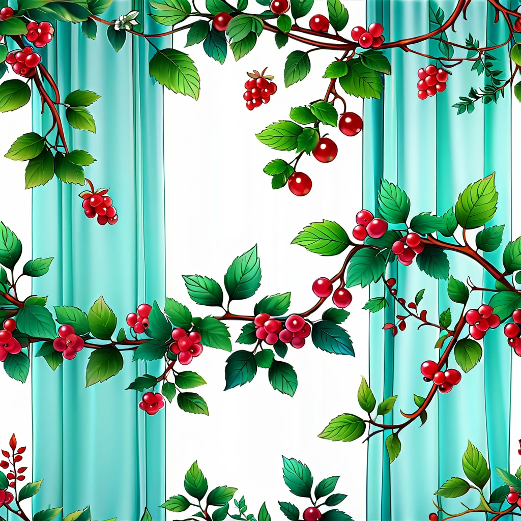 Seamless pattern with leaves and berries on white background, Plant Pattern, 1024x1024, Plant leaves, Floral Pattern, Winter blue curtains, holiday, Mint pattern, Cyan paper, “berries, grapevine. Tiffany Blue, Plant Background, Turquoise pink and green, Exquisite pattern, Subtle Pattern, joy, branches and foliage