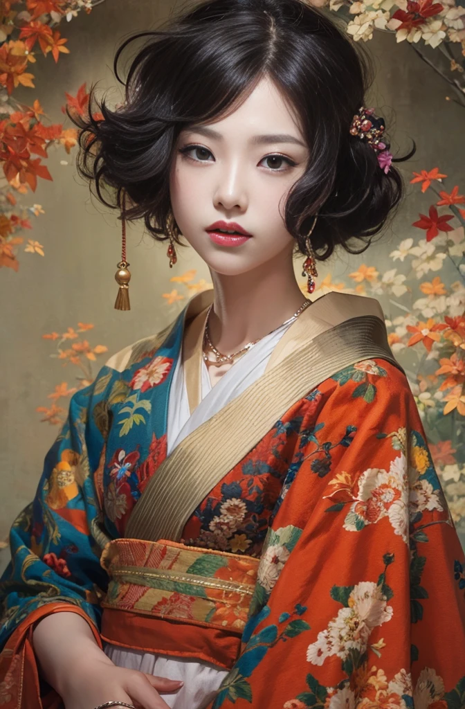 Avant-garde, Yumeno Kyusaku&#39;s「The Miracle of Pressed Art」The world view　Avant-garde, 夢野久作The world view, Taisho Romance, Japanese fantasy, A fantastic atmosphere, A dreamy, light style, Fashion model Sayoko Yamaguchi, 1人のBeautiful bob cutの女性が立っている, mysterious beautiful woman, Beautiful bob cut, Very sharp beauty, A woman from a distinguished family in the 1920s, pretty much beautiful face, Sharp eyes with long slits, Very delicate and beautiful eyes, Captivating woman, Very stylish woman, Elegant and noble beauty, Beautiful and stylish red kimono, A woman who looks about 27 years old, Five fingered hand, Gorgeous and luxurious, Chen Yifei, Female painting, Vivid and colorful paintings, Gweitz masterpiece, Gweitz, artwork in the style of Gweitz, Gweitz on pixiv artstation, Japanese Goddess, geisha, Gweitz on artstation pixiv, organic seductive, takato yamamoto aesthetic, tumbler, Chen Yifeiに影響を与えた作品, Works that influenced Francesco Hayes, Inspired by Hendrik Terbruggen, Jean＝Works that influenced Auguste Dominique Ingres, Works that influenced Liu Jun, Jean＝Works that influenced Auguste Dominique Ingres, artwork in the style of Switzerland, by ヤン・J, Switzerland, Beautiful Art UHD 4K, Detailed painting 4k, Beautiful digital art, Beautiful artwork illustration, Switzerland masterpiece, By Chen Yanjun, Lee Song, Highest quality, The perfect angle, Perfect composition, Best Shot, Official Art, Cinematic Light, Figurative art, Beautiful and expressive paintings, Beautiful artwork illustration, wonderful, Cool Beauty, clear, Muromachi Fantasy, mysterious, Highest quality, Official Art, Extremely delicate and detailed painting style, Beautiful and subtle effects, Elegant and beautiful painting art, The pinnacle of beauty in painting, Perfect light, Perfect composition, The perfect angle, Perfect subject, Best Shot, Female Solo, Pale outline, Face close-up 世界観, Taisho Romance, Japanese fantasy, A fantastic atmosphere, A dreamy, light style, Fashion model Sayoko Yamaguchi, 1人のBeautiful bob cutの女性が立っている, mysterious beautiful woman, Beautiful bob cut, Very sharp beauty, A woman from a distinguished family in the 1920s, pretty much beautiful face, Sharp eyes with long slits, Very delicate and beautiful eyes, Captivating woman, Very stylish woman, Elegant and noble beauty, Beautiful and stylish red kimono, A woman who looks about 27 years old, Five fingered hand, Gorgeous and luxurious, Chen Yifei, Female painting, Vivid and colorful paintings, Gweitz masterpiece, Gweitz, artwork in the style of Gweitz, Gweitz on pixiv artstation, Japanese Goddess, geisha, Gweitz on artstation pixiv, organic seductive, takato yamamoto aesthetic, tumbler, Chen Yifeiに影響を与えた作品, Works that influenced Francesco Hayes, Inspired by Hendrik Terbruggen, Jean＝Works that influenced Auguste Dominique Ingres, Works that influenced Liu Jun, Jean＝Works that influenced Auguste Dominique Ingres, artwork in the style of Switzerland, by ヤン・J, Switzerland, Beautiful Art UHD 4K, Detailed painting 4k, Beautiful digital art, Beautiful artwork illustration, Switzerland masterpiece, By Chen Yanjun, Lee Song, Highest quality, The perfect angle, Perfect composition, Best Shot, Official Art, Cinematic Light, Figurative art, Beautiful and expressive paintings, Beautiful artwork illustration, wonderful, Cool Beauty, clear, Muromachi Fantasy, mysterious, Highest quality, Official Art, Extremely delicate and detailed painting style, Beautiful and subtle effects, Elegant and beautiful painting art, The pinnacle of beauty in painting, Perfect light, Perfect composition, The perfect angle, Perfect subject, Best Shot, Female Solo, Pale outline, Face close-up