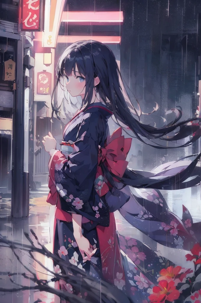 (((composition)))、(((The background is a white wall:1.2)))、one girl、perfect anatomy、painterly、sketch、very delicate、wall with cloud-like pattern、、Floral、delicate depiction、Abstract、overall light color、gentle color、Japanese clothing、Taisho romance、(masterpiece、highest quality、highest quality、official art、beautiful beautiful:1.2)