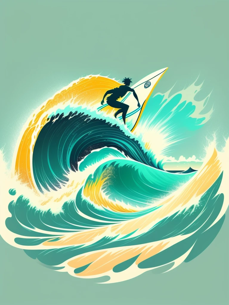 beach surf summer pack: Feel the energy of the ocean with bold wave illustrations, Inspired by golden sands and turquoise waters、sunlit color palette, Typography that evokes a sense of adventure, T-shirt Design Graphic, isolated, Vector Image, figure ,Contour ,White Background