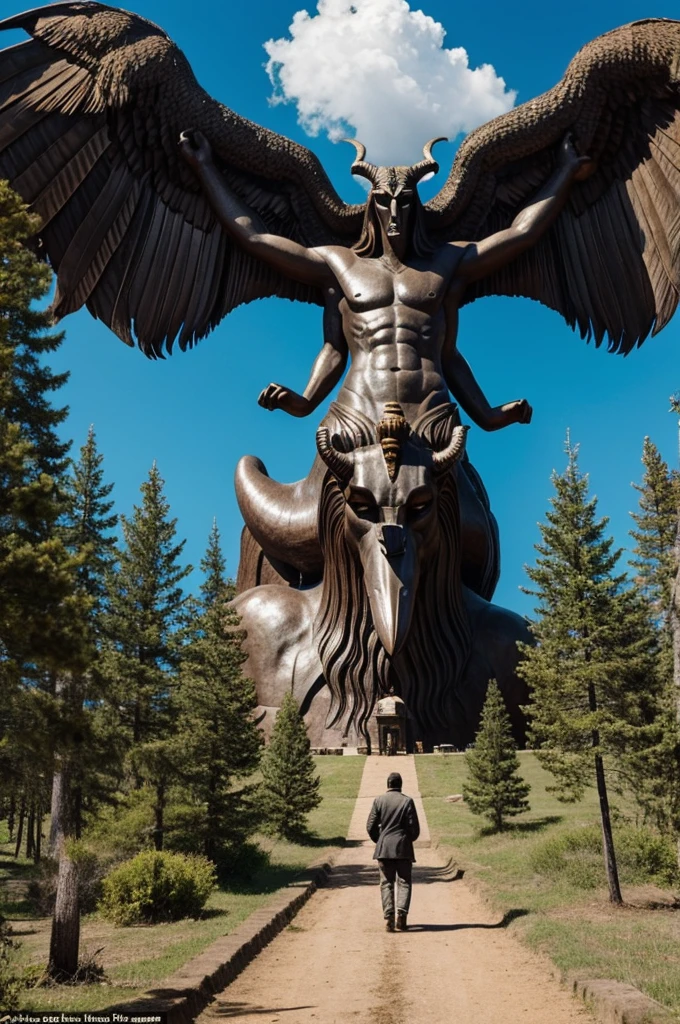Giant baphomet fuck the earth with is dick