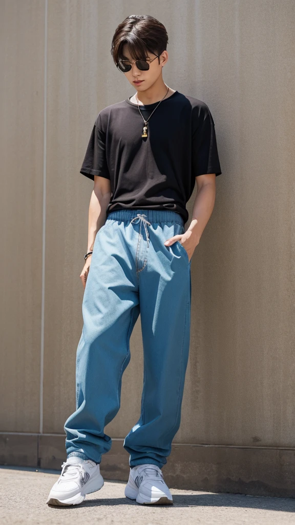 Baggy pants, men's shoes, puffy, thick soles