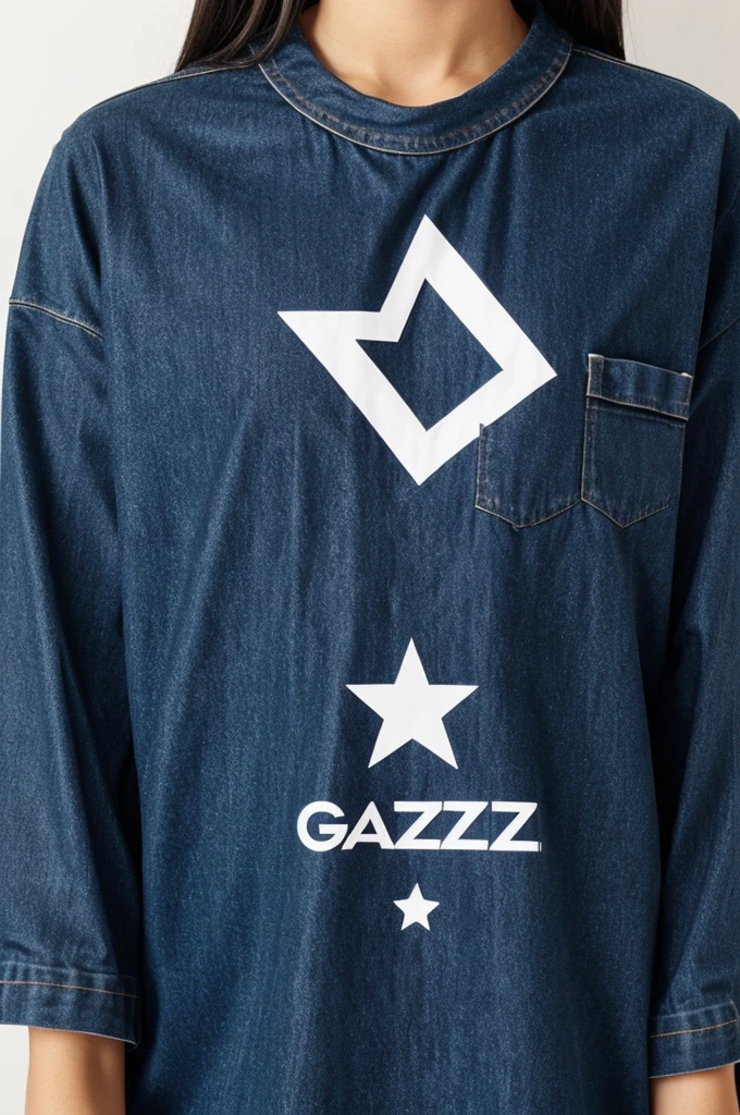 Create a logo with the word gazz minimalist for clothing that shows the word gazz without adding anything else with just an o and that has a star that makes the logo more visible