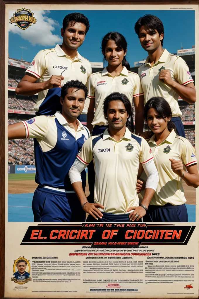 Cricket poster with group of members