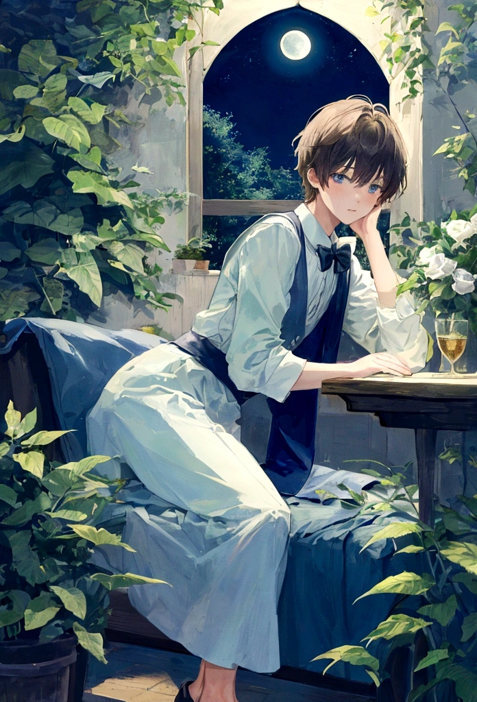 One quiet night with the moon shining brightly, there was a boy named Arthur who lived in a small town surrounded by a forest.