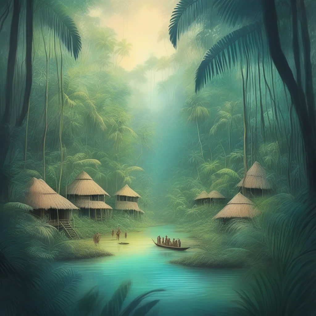 They are said to live in huge groups deep in the jungle., Even though no one has ever come back from there, Pastel art style
