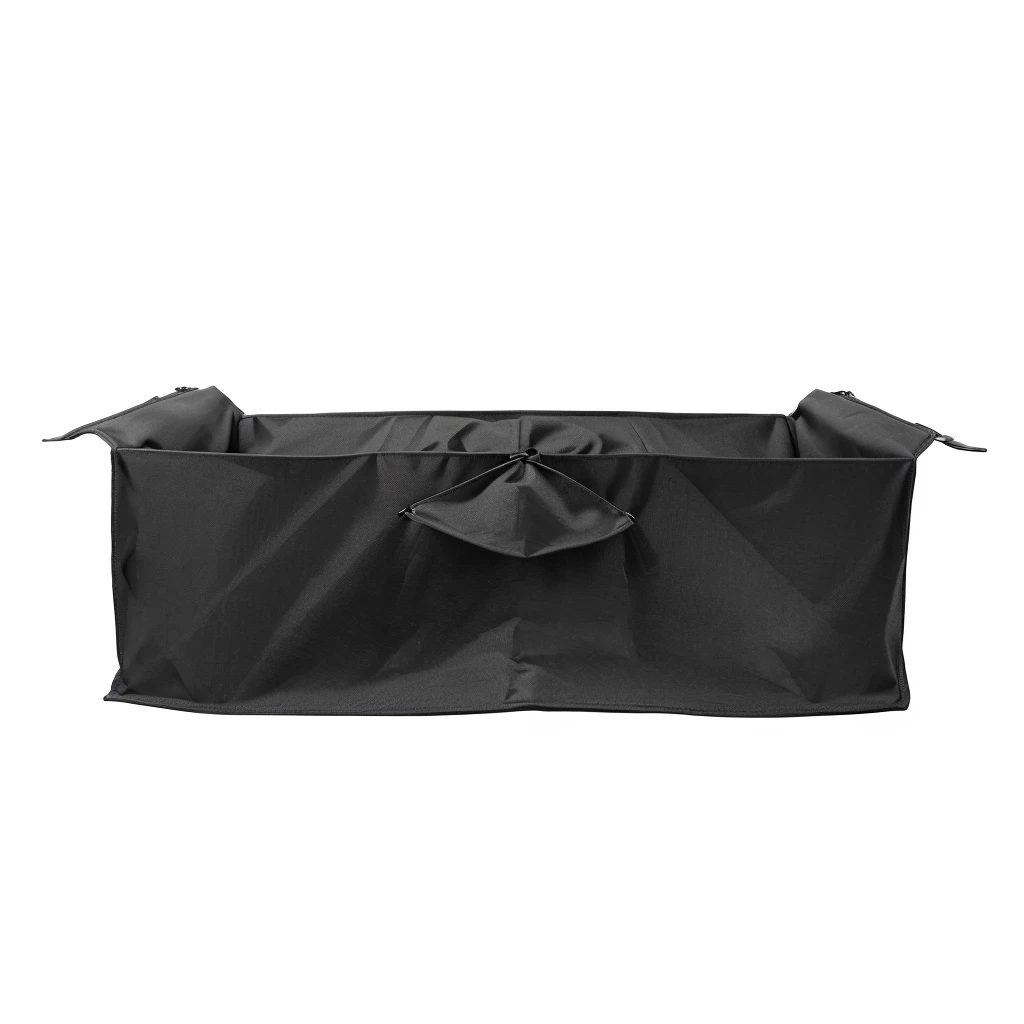 Close-up of black bag with bow, Bottom View, product photo, Facing rearward, Open Top, Zido, front shot, Bottom shot, front, full length, full length, front全, High-quality images, Flexitank, Full of mood, detailed product photo, back, Bottom View, fold，unbelievably realistic