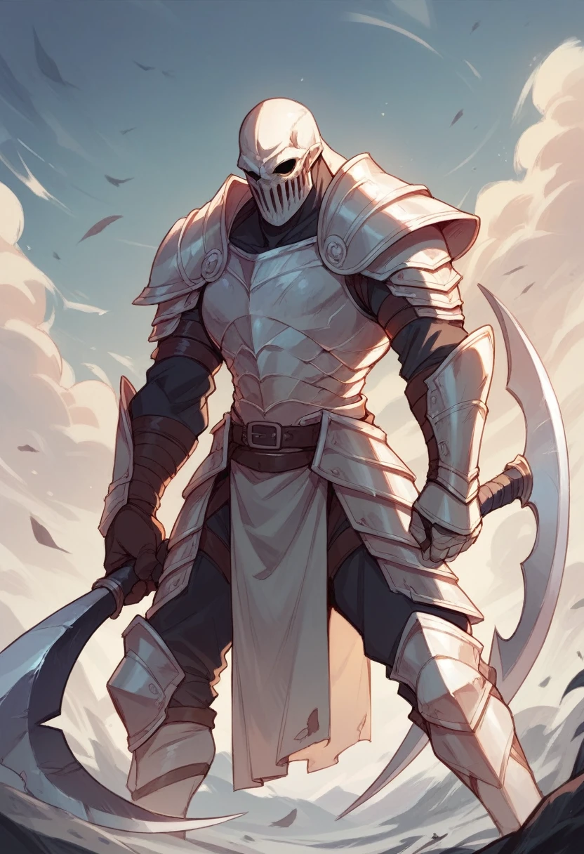 death with white armor and scythe