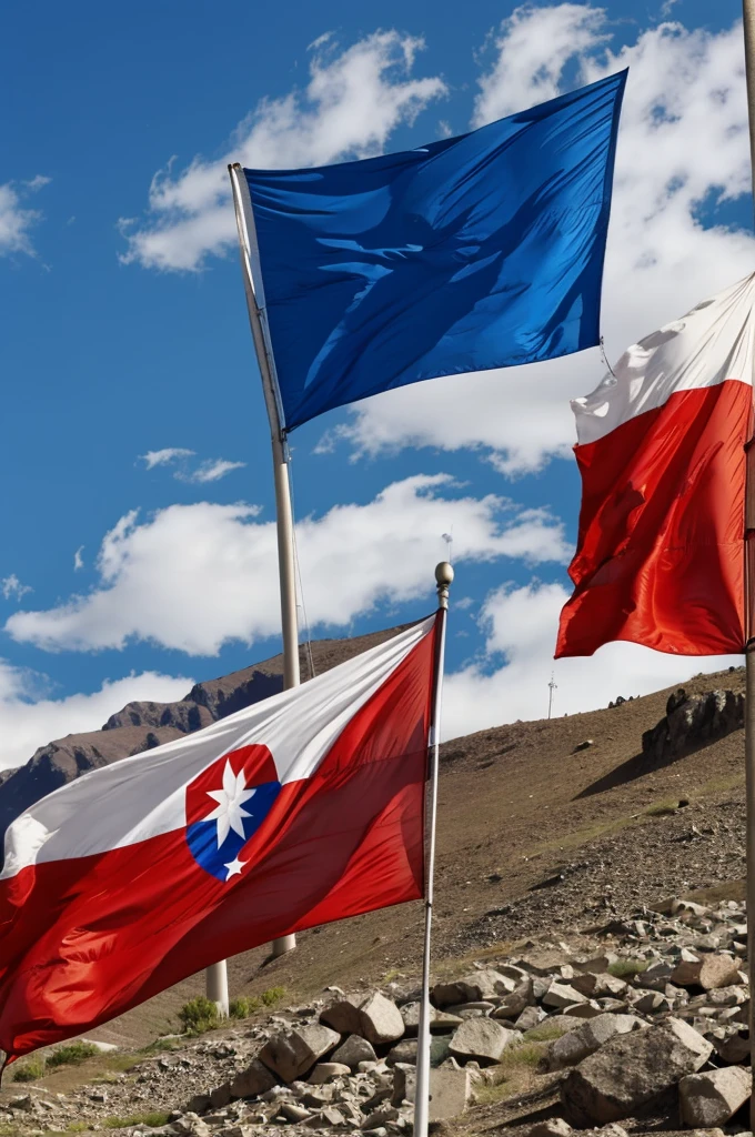 I want you to create a Chilean patriotic flag in the city., and not notice that it is generated by AI 
