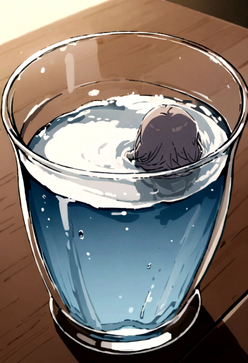 Carbonated water transparent On the desk transparent感 It's in a simple cup It's so secure