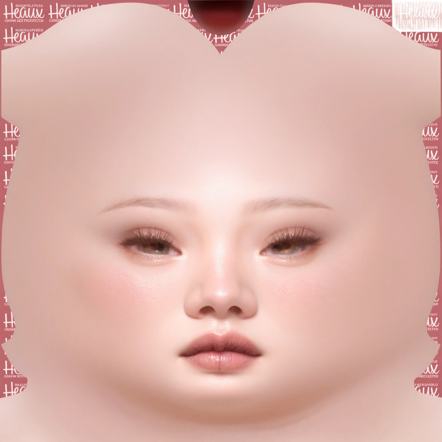 8k resolution, realistic, glossy skin, high quality, high display, shadows shading, realistic skin, pores, dark brows, juicy lips, highlights, no lashes, no lash, no freckles, flawless skin, cute brows, soft look