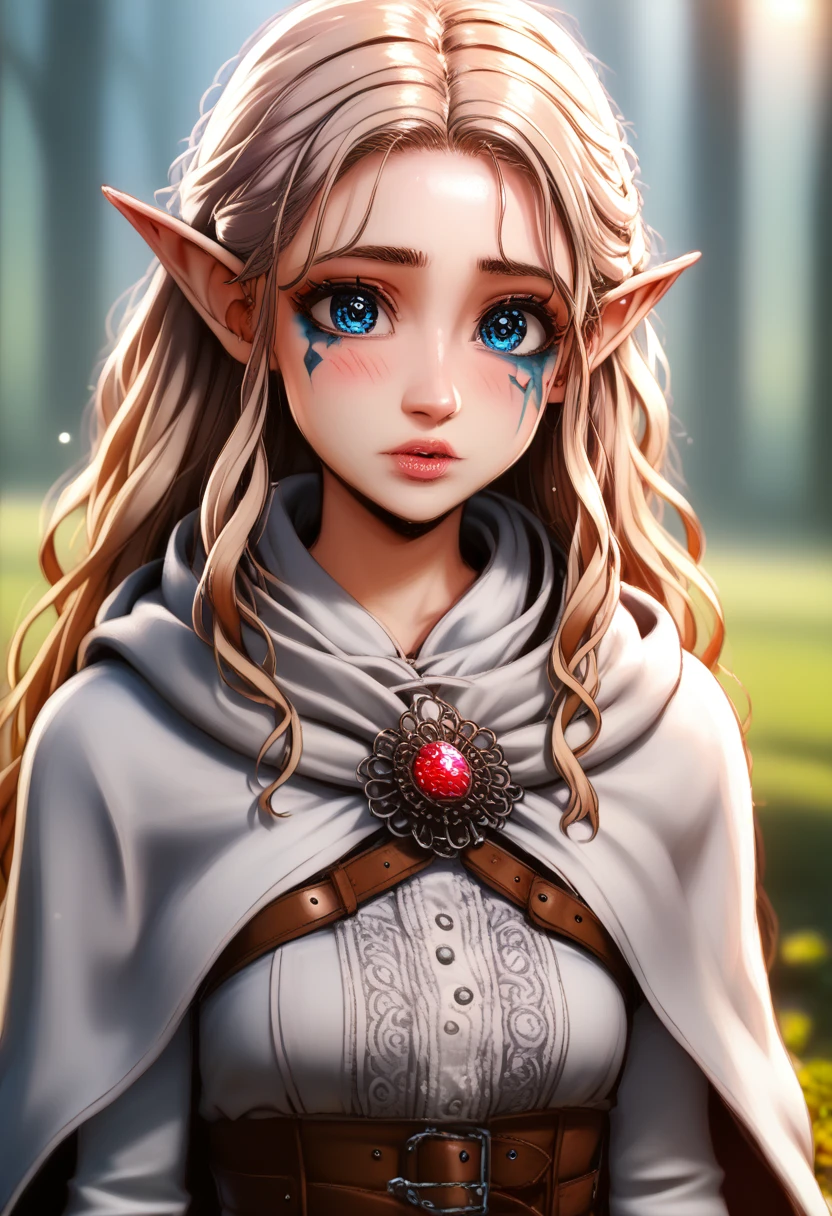 (masterpiece, top quality, best quality, official art, beautiful and aesthetic:1.2), (1girl), extreme detailed, (fractal art:1.3), colorful, highest detailed, perfect face, HDR, (white cloak golden lines:1.2), striking visuals, (dynamic streaks, luminous trails:1.2), vibrant colors, it looks even more beautiful than immortal, colored contact lenses, blush, high detail, anime, romanticism, modern, gothic art, anime style, film lighting, ray tracing, motion rye, close-up, sony fe gm, uhd, high detail, top quality, 8k, clean fingers, well-formed fingers, mdnn, (sharp focus:1.2), portrait, attractive young woman, (beautiful face:1.1), detailed eyes, luscious lips, (eye makeup:1.2), (tight body:1.2). (morning sun lighting:1.2), depth of field, bokeh, 4K, HDR. by (James C. Christensen:1.2|Jeremy Lipking:1.1) a small gnome girl with pale skin, very long wavy silver hair covering one eye, bright blue anime-style eyes with long lashes, wearing a corset, white puffy long sleeved shirt, and puffy cloth pants, leather bound boots, set in a windy fantasy landscape, (best quality, 4k, 8k, highres, masterpiece :1.2),ultra-detailed,dungeons and dragons, long elf ears, detailed skin and cloth textures, cute detailed face, intricate details, extremely detailed, 1girl, dynamic pose with hair covering one eye, shy personality, puffy cloth pants with leather belt, detailed privateer outfit, detailed buccaneer outfit, pouch on belt, wearing ornate leather armor with fur trim, silver inlay detail, wearing fur trimmed boots, wearing fur trimmed gloves, short, short height, halfing girl, small girl, very long detailed flowing hair, big head, big round eyes, windy, wind blown hair, wirey muscles, fighter, dynamic angle, kineticist, pathfinder, pathfinder kineticist, wind kineticist, pouty lips