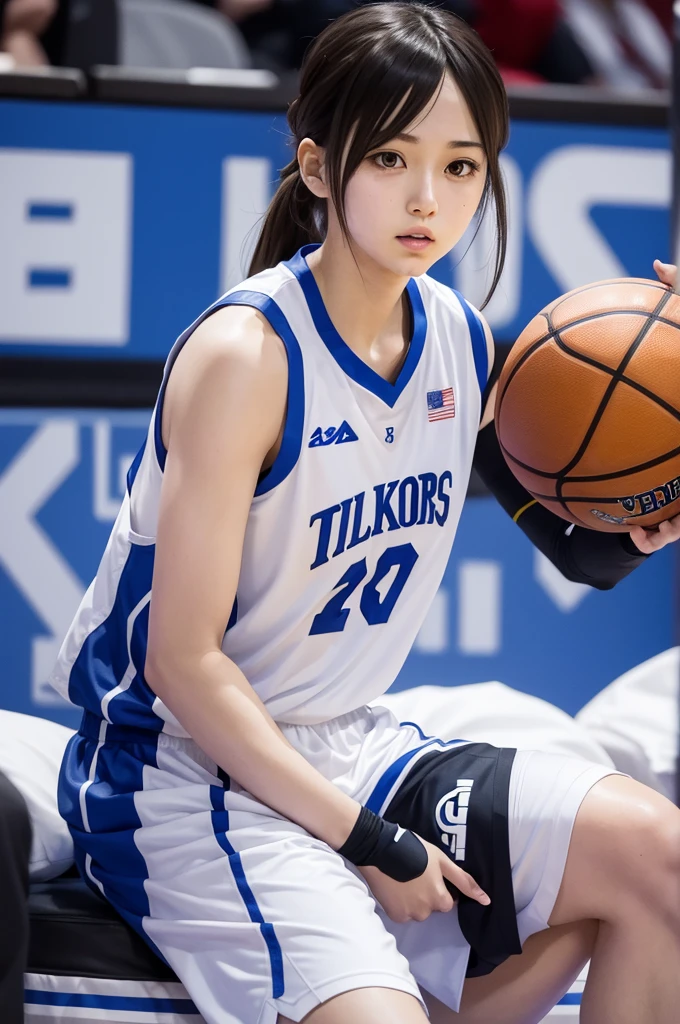 anime basketball player with basketball gun sleeve with finger protectors and cute