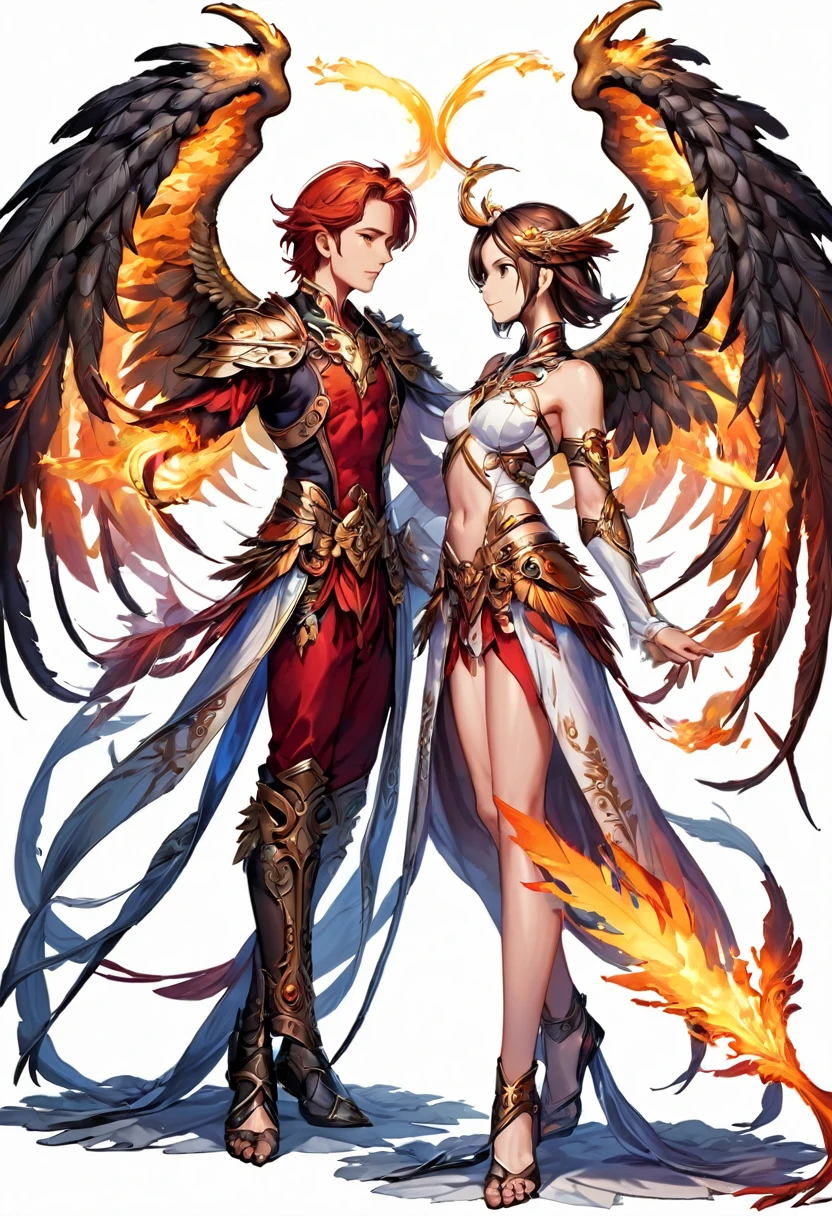 Resurrected Flame Phoenix Angel male and female pair
