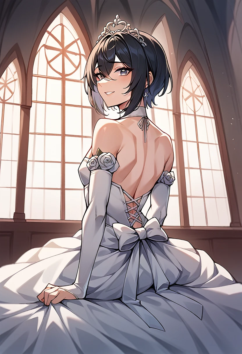 dog,a father (he had been brainwashing by his second son,crossdressing,Sex with his second son every day, wear sexy Wedding lingerie,bride of his second son,have one's first night,,swear live as the wife of his second son for life) ,an empty abandoned church,in front of the confessional table
