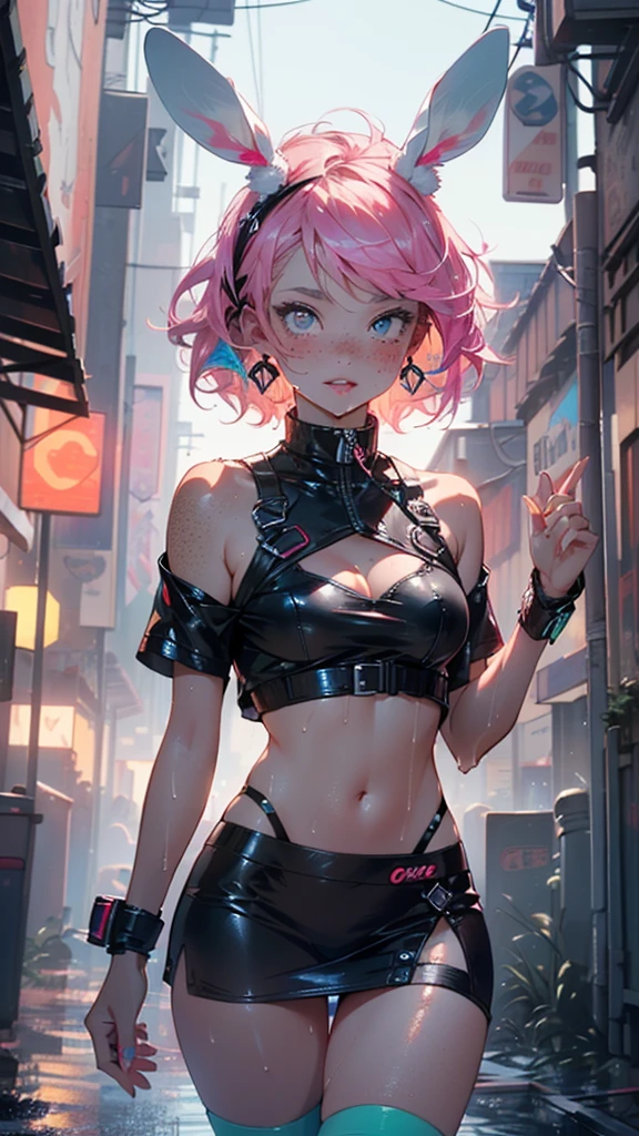cute little bunny ,(((little ,small tiny body,, chibi))),(((6 years old))),((little bunny  with extremely cute and beautiful fuchsia hair)),(((bunny girl,anthro furry cute,bunny-girl))),(((bunny ears,bunny ears on head,big bunny ears))),

(((flat chest))),(((fuchsia hair:1.35,short fuchsia hair,colored inner hair,ear breathing,))),((heterochromia:1.5, (pink_eye and red_eye))),intricate eyes,beautiful detailed eyes,symmetrical eyes,big eyes:1.5,(((freckles on the face,freckles,freckled girl))),(((lustrous skin:1.5,bright skin: 1.5,skin tanned,shiny skin,very shiny skin,shiny body,plastic glitter skin,exaggerated shiny skin,illuminated skin,wet legs))),(detailed body,(detailed face)),

cute,slutty,erotic,(((nsfw))),

zettai ryouiki,revealing clothing,show skin,((rave shirt,neon colored shirt,rave mini-skirt,visible thong straps)),((underpants strap)),(wearing a rave outfit:1.3,rave clothes,semi-naked,with little clothing),((wet clothes,intricate outfit,intricate clothes)),

(dynamic pose:1.0),solo focus,embarrassed,(centered,scale to fit dimensions,Rule of thirds),

cyberpunk city by the ocean at night, with bright neon signs and dark stormy clouds and puddles, scenery:1.25,nighttime, starry night, cosmos,Very dark night that makes the neon lights stand out, very bright neon lights,nighttime, starry night, cosmos,

artistic photography,(photography taken by sldr),highres, sharp focus, (ultra detailed, extremely detailed), (photorealistic artwork:1.37),(extremely detailed CG unity 8k wallpaper),((synthwave background theme)),(((vibrant colors))),(intricate background),(masterpiece),(best quality)