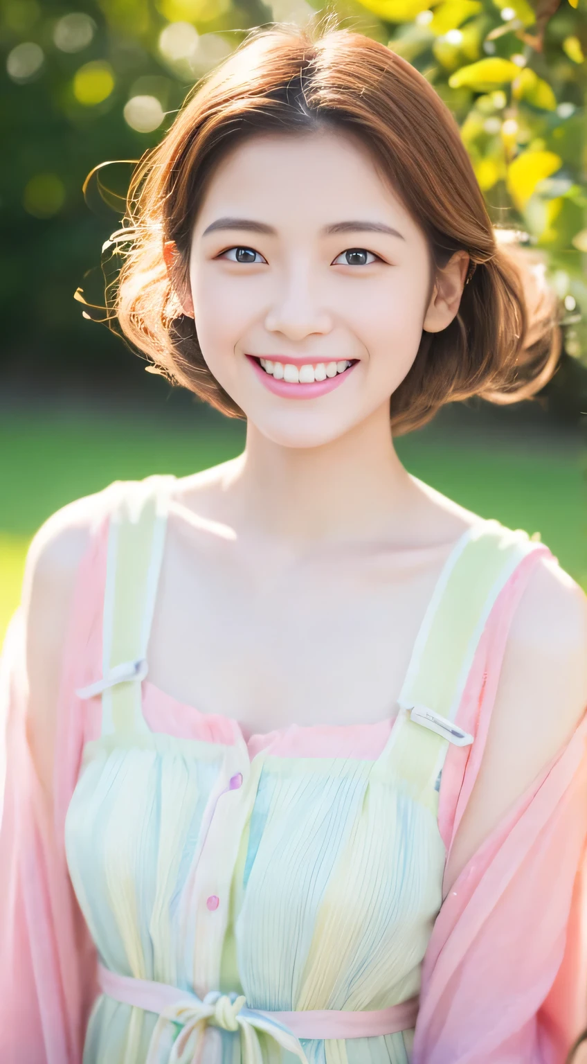 Highest quality,High resolution,Photorealistic,RAW Photos,Glowing Skin,Japanese women Bright smile Pastel colored clothes 30s