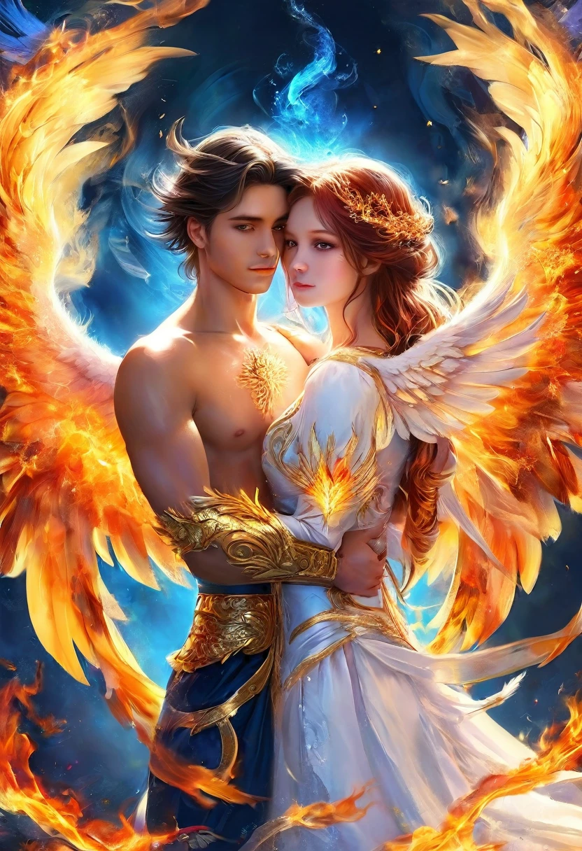 Resurrected Flame Phoenix Angel male and female pair