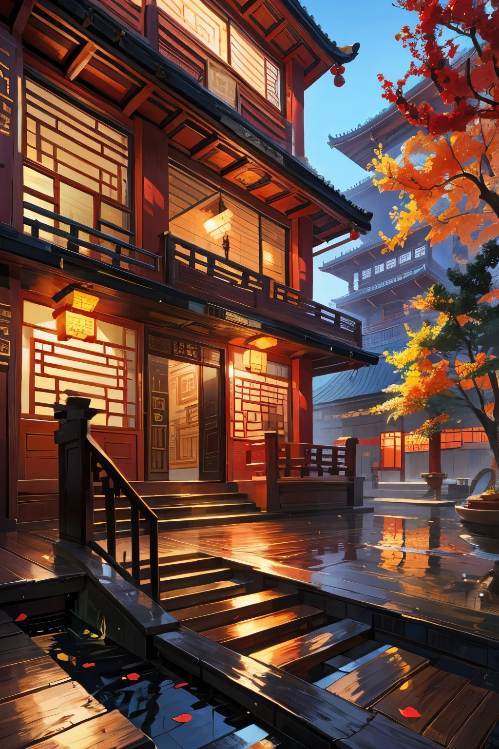 Chinese style,architecture,Exquisite,HD Masterpiece