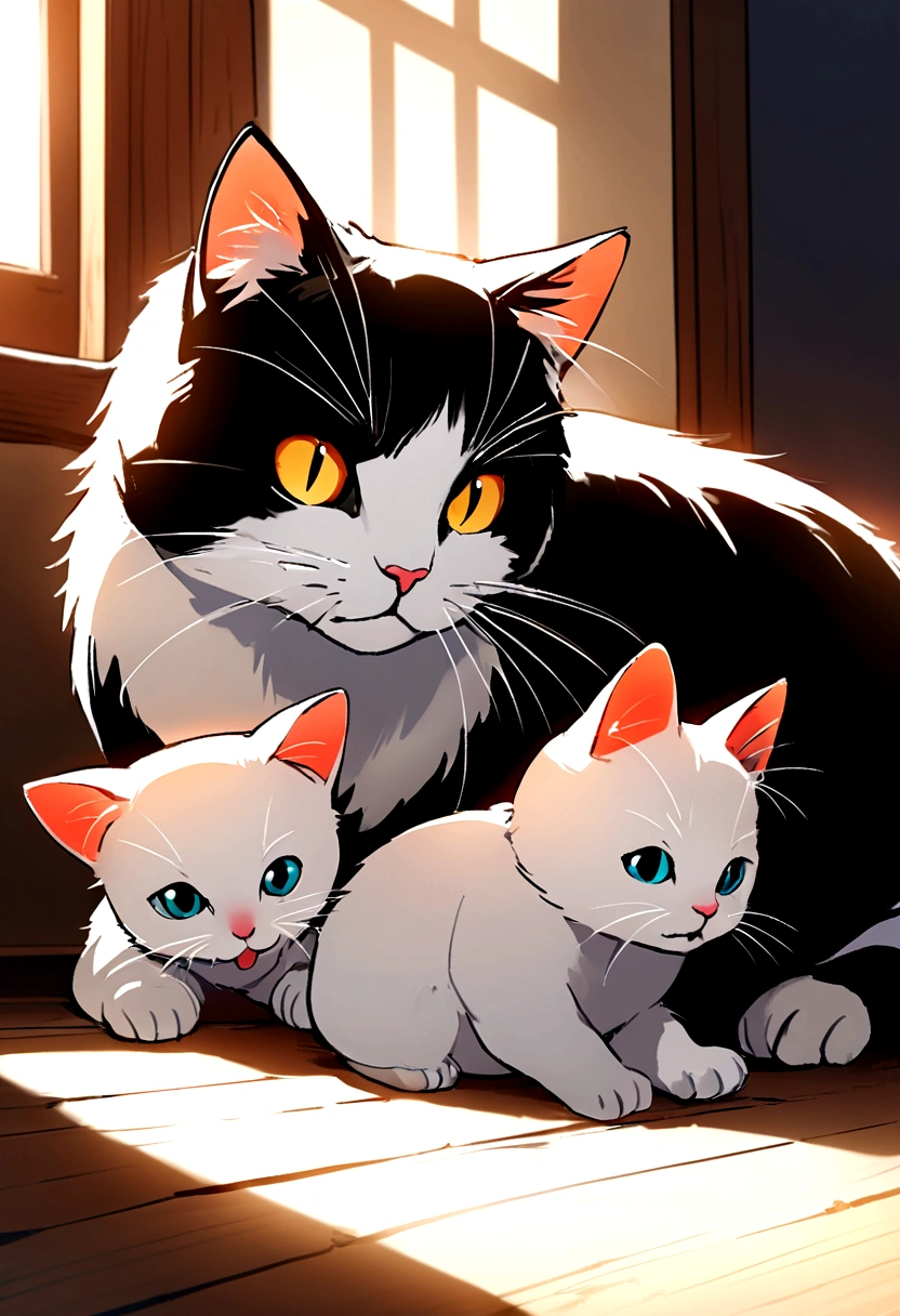 Cat with kittens