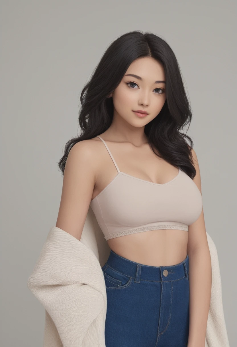 （（（European Caucasian Woman）））、（（（Mary, 18 years old）））、one person、（Thin contours、blue Eye:1.5）、（Thin contours）、Big Breasts、Narrow waist、（（（White and translucent skin:1.3）））、Beautiful, shiny blonde medium-long hair、8-head-tall model style、Waist-down angle、Tokyo city、
