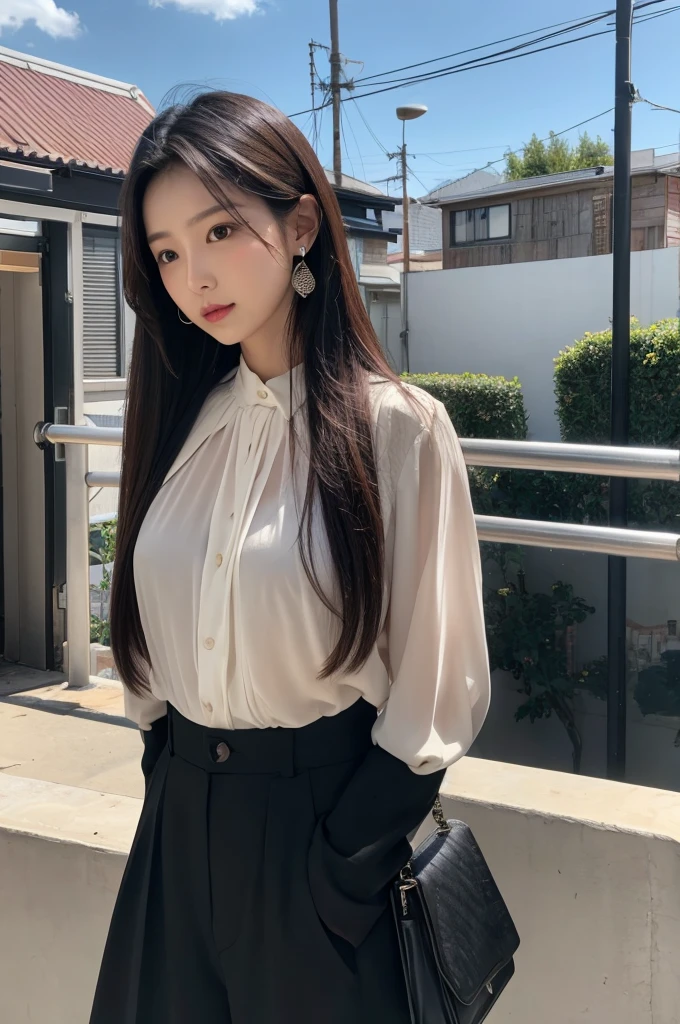 black blouse,