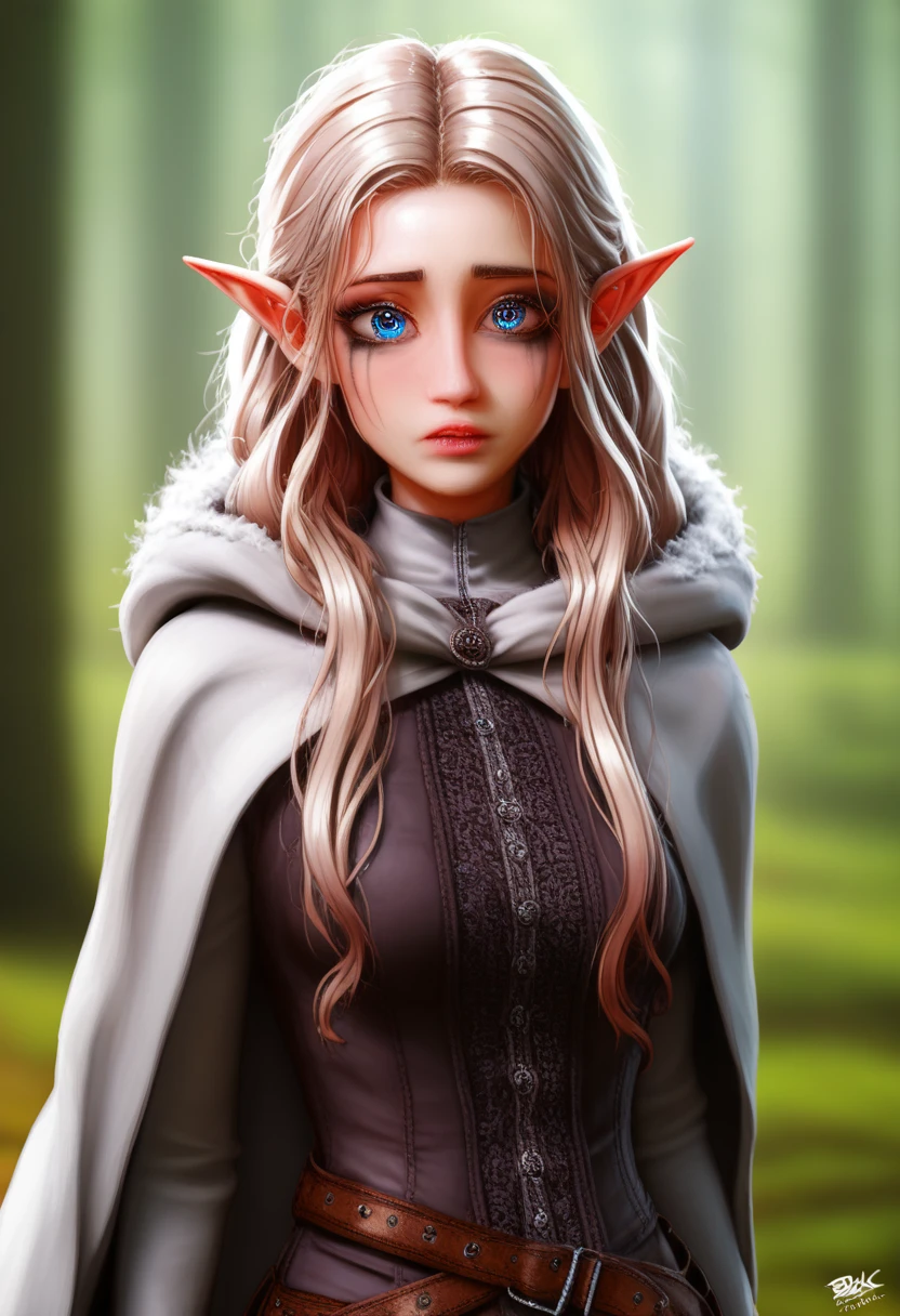 (masterpiece, top quality, best quality, official art, beautiful and aesthetic:1.2), (1girl), extreme detailed, (fractal art:1.3), colorful, highest detailed, perfect face, HDR, (white cloak golden lines:1.2), striking visuals, (dynamic streaks, luminous trails:1.2), vibrant colors, it looks even more beautiful than immortal, colored contact lenses, blush, high detail, anime, romanticism, modern, gothic art, anime style, film lighting, ray tracing, motion rye, close-up, sony fe gm, uhd, high detail, top quality, 8k, clean fingers, well-formed fingers, mdnn, (sharp focus:1.2), portrait, attractive young woman, (beautiful face:1.1), detailed eyes, luscious lips, (eye makeup:1.2), (tight body:1.2). (morning sun lighting:1.2), depth of field, bokeh, 4K, HDR. by (James C. Christensen:1.2|Jeremy Lipking:1.1) a small gnome girl with pale skin, very long wavy silver hair covering one eye, bright blue anime-style eyes with long lashes, wearing a corset, white puffy long sleeved shirt, and puffy cloth pants, leather bound boots, set in a windy fantasy landscape, (best quality, 4k, 8k, highres, masterpiece :1.2),ultra-detailed,dungeons and dragons, long elf ears, detailed skin and cloth textures, cute detailed face, intricate details, extremely detailed, 1girl, dynamic pose with hair covering one eye, shy personality, puffy cloth pants with leather belt, detailed privateer outfit, detailed buccaneer outfit, pouch on belt, wearing ornate leather armor with fur trim, silver inlay detail, wearing fur trimmed boots, wearing fur trimmed gloves, short, short height, halfing girl, small girl, very long detailed flowing hair, big head, big round eyes, windy, wind blown hair, wirey muscles, fighter, dynamic angle, kineticist, pathfinder, pathfinder kineticist, wind kineticist, pouty lips,