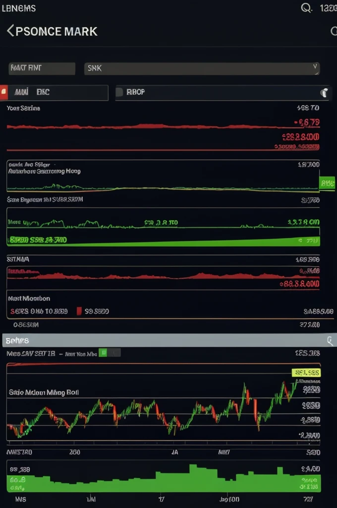 A stock market screen with rising and falling stocks highlighted.