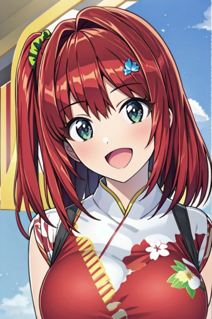 anime style, best quality, high quality, detailed face, detailed eyes,
sakimiya iruka, sakimiyairuka, sakimiya iruka, sakimiyairuka, Sakimiya enters China,
独奏, 独奏 focus, side ponytail,
large breasts,