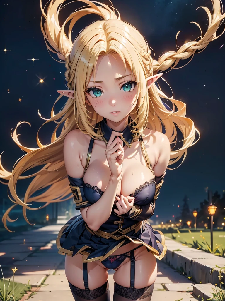 nsfw:1.1, high resolution:1.7, incredibly absurdres, kawaii:1, cute:1.5, hires.fix,anime visual:1,incredibly fine illustration,8k,masterpiece:1.2,best quality, high quality, exquisite, beautiful,insanely detailed, intricate detailed, extremely detailed, Super Definition,ultra high res, Super Resolution, best aesthetic, ultra detailed:1.5,best quality, perfect face, detailed face,illustration:1.2, 8k cg wallpaper, stunning art,absurdres,octane render,ultra hires,
Japanese Actress,(Idol),18yo,Beautiful,(Cute and lovely),cute girl,((anime elf with extremely cute and beautiful blonde hair)),((((blonde hair:1.35,blonde single braid,colored inner hair,ear breathing)))),(((green_eyes:1.3))),intricate eyes,beautiful detailed eyes,symmetrical eyes,big eyes:1.5,enchanting bright eyes studded with gold and silver dust,(((pinky and glowing_skin,shiny body,plastic glitter skin,exaggerated shiny skin,illuminated skin))),upward breasts,waist slender,(detailed body,(detailed face)),cute,daring,zettai ryouiki,show skin,best relationship with four fingers and one thumb,Very Fine Face and Eyes,Very Fine Hair,(Perfect Anatomy),((girl trembling with sexual climax)),Garter Belt,Bare shoulders,Check out our thru-rack chokers and midi rings with chains,rl),panty shot,cameltoe,garter belt,seductive,valkyrie,(1 girl),panty shot,cameltoe,garter belt,seductive young woman, beautiful,large breasts,full body,standing,winged helmet, armored dress, (blonde single braid),big blue glowing eyes,pale skin,lips, (holding ornate longsword),(side-tie panties),fantasy cathedral,(embarrassed),black collar,sweat,