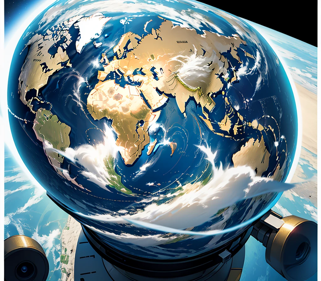 Create an image that has (planet Earth, connection, tecnology, e lasers)