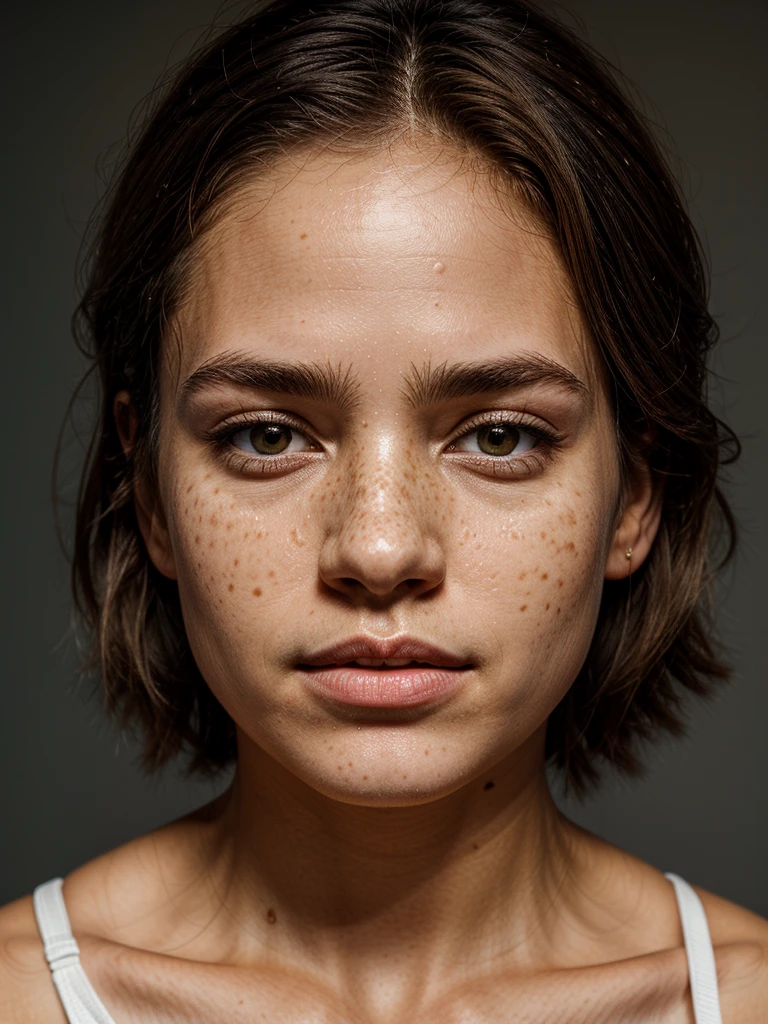 man, 25 years, Slavic appearance: Round or slightly elongated egg-shaped face with soft features Wide-set gray or blue-gray eyes Straight, The nose is quite wide at the base. Elongated ears with noticeable lobes. Medium-length eyebrows., not fused on the bridge of the nose Straight short light brown hair, light brown or dark brown tone Light skin with a tendency to freckles Above average height To achieve hyper realism it is necessary: Carefully work out the anatomy and proportions of the face and body Add small details - pores, wrinkles, Skin irregularities 