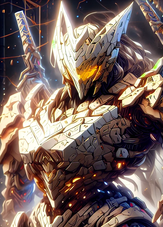 Mecha Weapon ( warframe) titanium metal texture titanium prompt: sleek and modern desigh shoarp, ar 16:9 --v 5.1