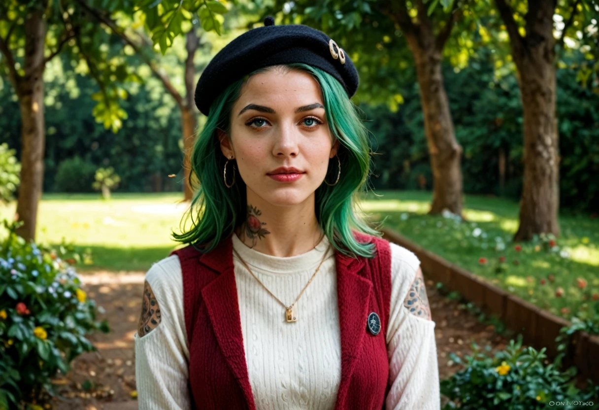 score_9,score_8_up,score_7_up BREAK 1girl,hipster,wool beret,sweater,neon green hair,vest,tattoos,highly detailed,detailed skin,depth of field,film grain,.igbaddie