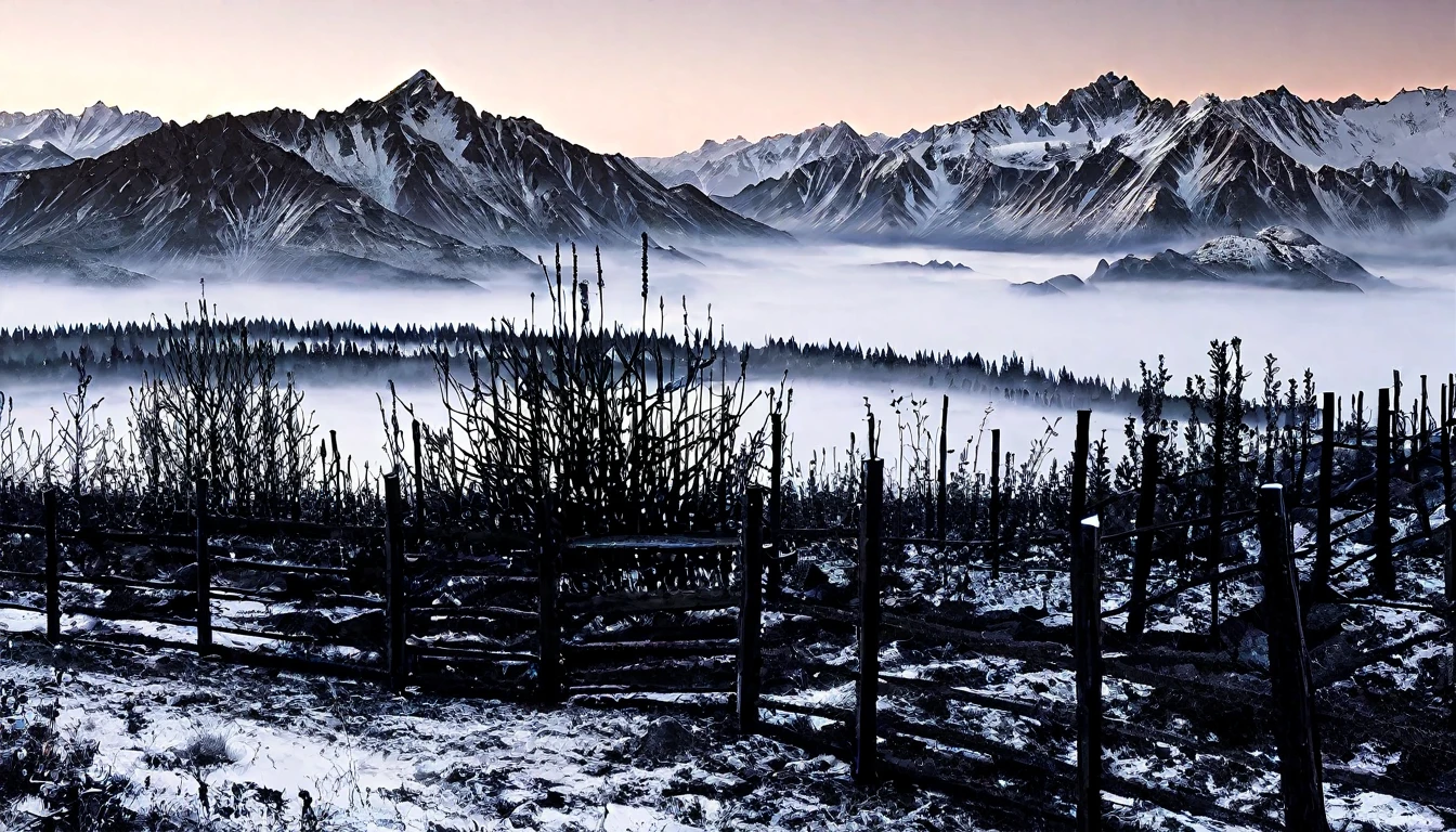 A SCENERY MADE WITH BLACK METAL