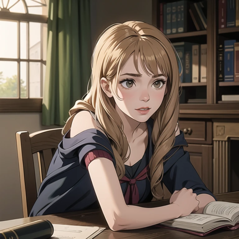 ((best quality)), ((masterpiece)), (detailed), Hermione Granger,  sex, Hogwarts