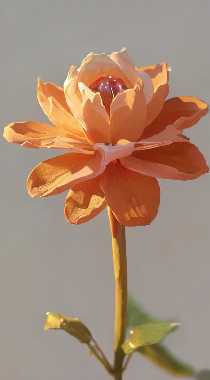 Create a flower that represents a Gold and Crimson Red Dragon, with precious stones, fire, The flower is linked to a gold ring that has precious stones,