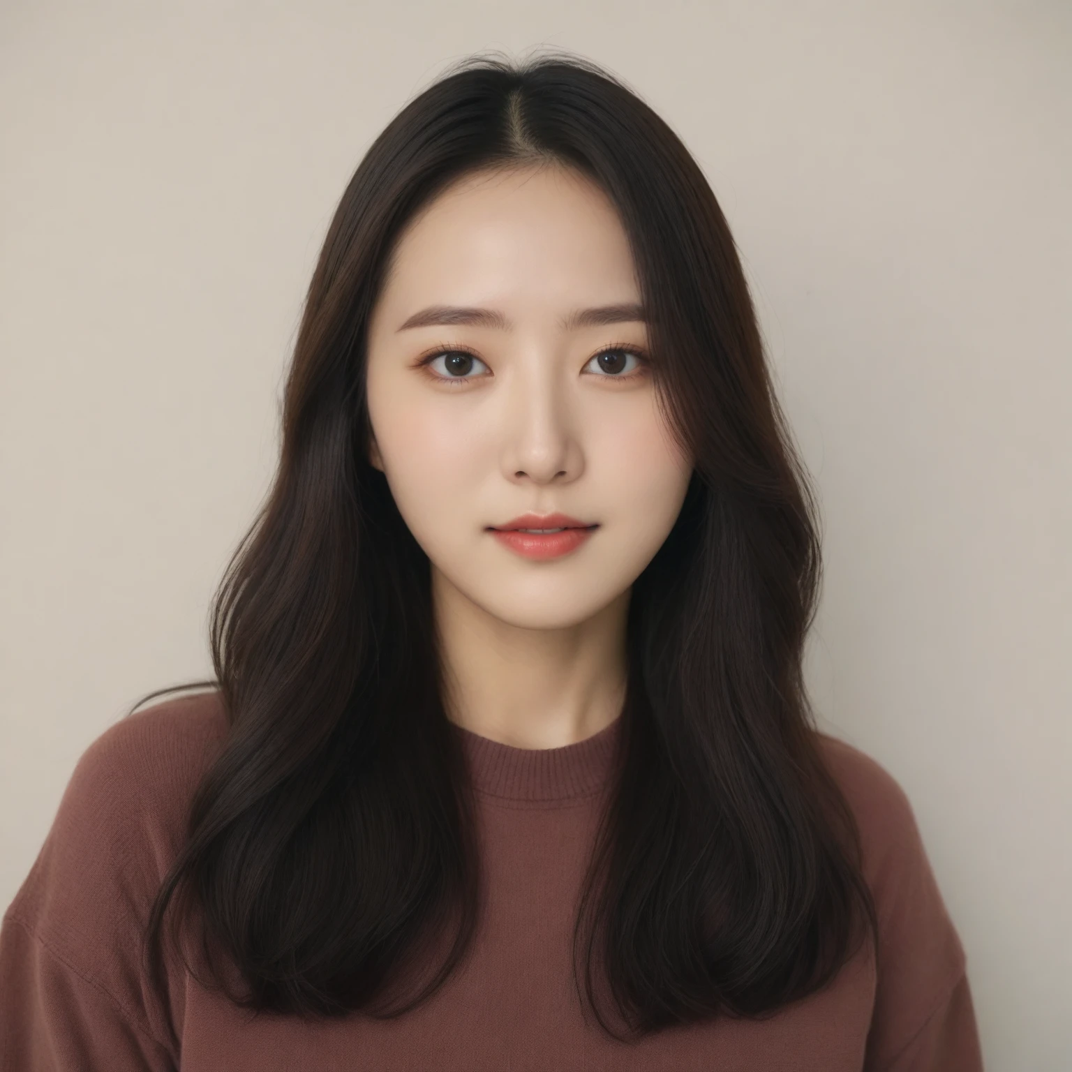 Best Quality, 8k, Masterpiece, (Portrait: 1.3), (photo realistic:1.4), (hyper realistic:1.4), Sharp Focus, looking at viewer, (smoother lighting:1.1), (increase cinematic lighting quality:0.9), realistic lighting, backlighting, light on face, ray trace, (brightening light:1.2), (Increase quality:1.4), sharp detail, (best quality real texture skin:1.4), finely detailed eyes, black_eyes, finely detailed face, 25 year old Korean woman, (white formal_shirt:1.4), (Create an image maintaining the original base model hairstyle:1.5)