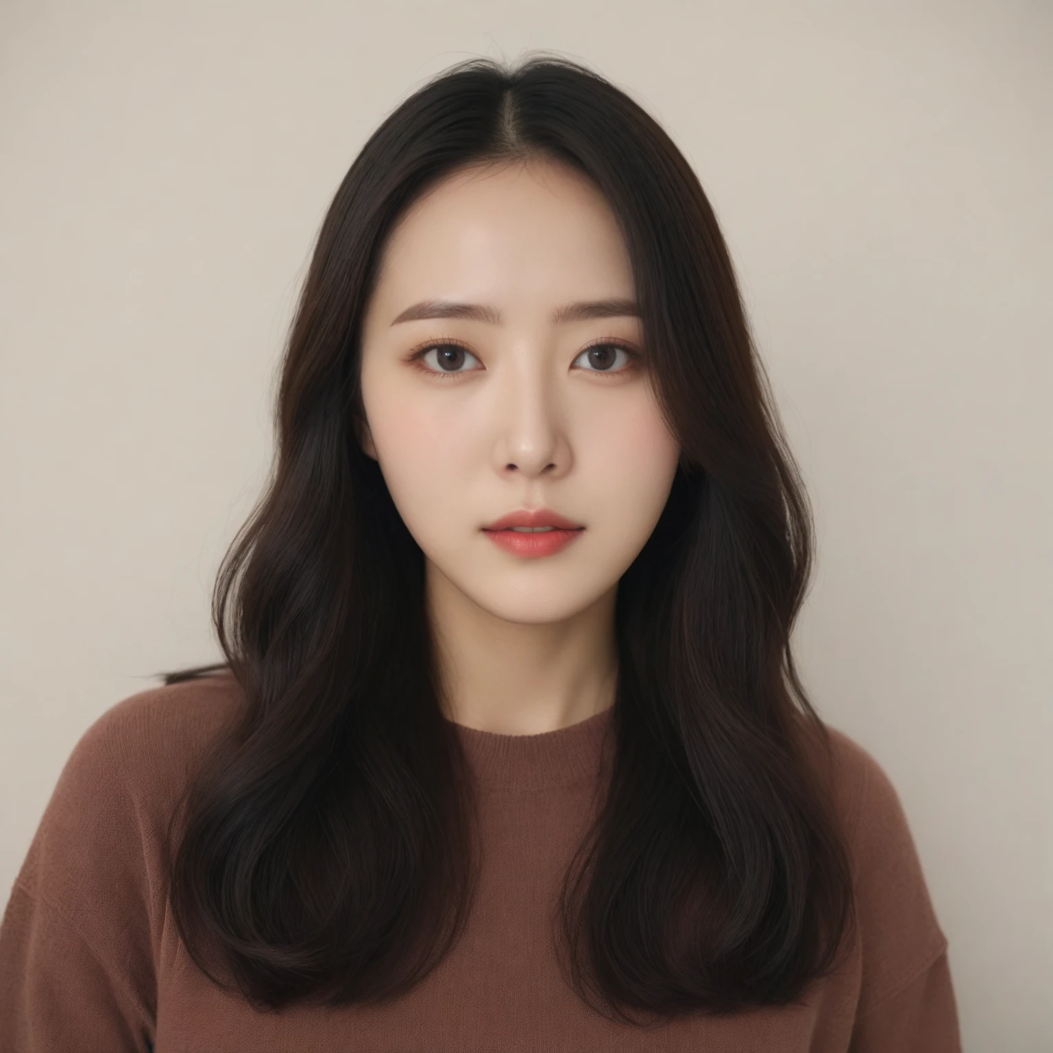 Best Quality, 8k, Masterpiece, (Portrait: 1.3), (photo realistic:1.4), (hyper realistic:1.4), Sharp Focus, looking at viewer, (smoother lighting:1.1), (increase cinematic lighting quality:0.9), realistic lighting, backlighting, light on face, ray trace, (brightening light:1.2), (Increase quality:1.4), sharp detail, (best quality real texture skin:1.4), finely detailed eyes, black_eyes, finely detailed face, 25 year old Korean woman, (white formal_shirt:1.4), (Create an image maintaining the original base model hairstyle:1.5)